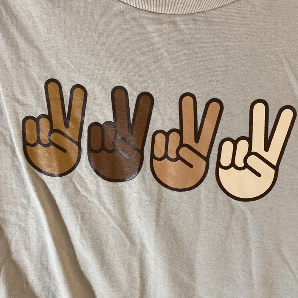Bowery Supply Co Tan Graphic Short Sleeve Peace Sign Tee - Picture 3 of 8